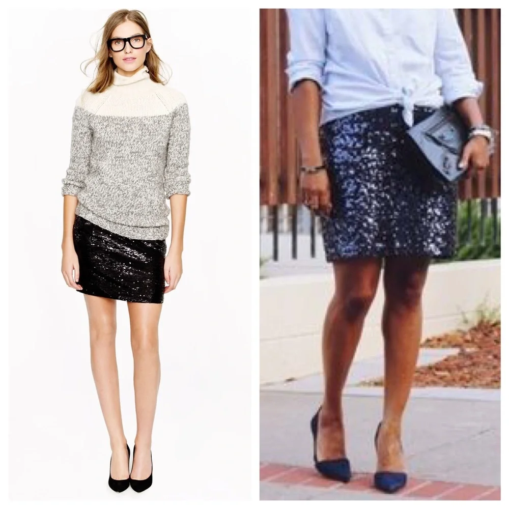 J. Crew Black Sequin Skirt - Picture 4 of 7
